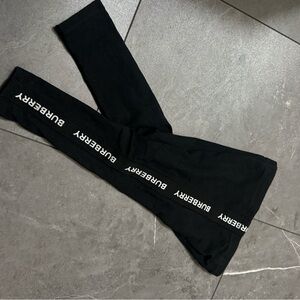 Burberry Black Leggings with White Logo